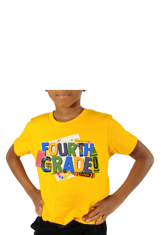 A+ Fourth Grade T-Shirt With Mine Craft Elements